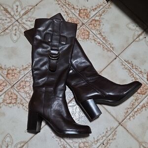 Franco Sarto Dark Brown Heeled Boots